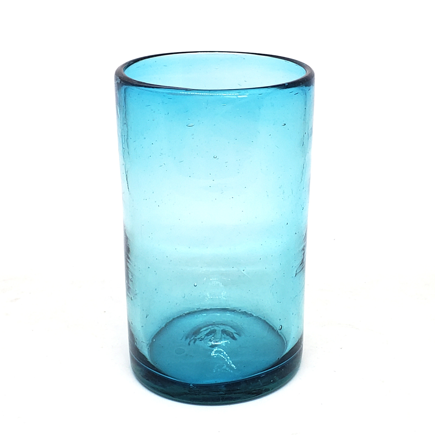 Wholesale Mexican Glasses / Solid Aqua Blue 14 oz Drinking Glasses  / These handcrafted glasses deliver a classic touch to your favorite drink.